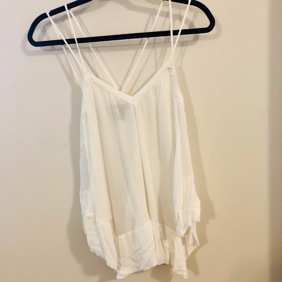 White Flowy Trapeze Tank - Picture 1 of 4
